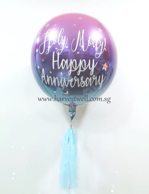 Customised Ombre Happy Anniversary Orbz Balloon Singapore